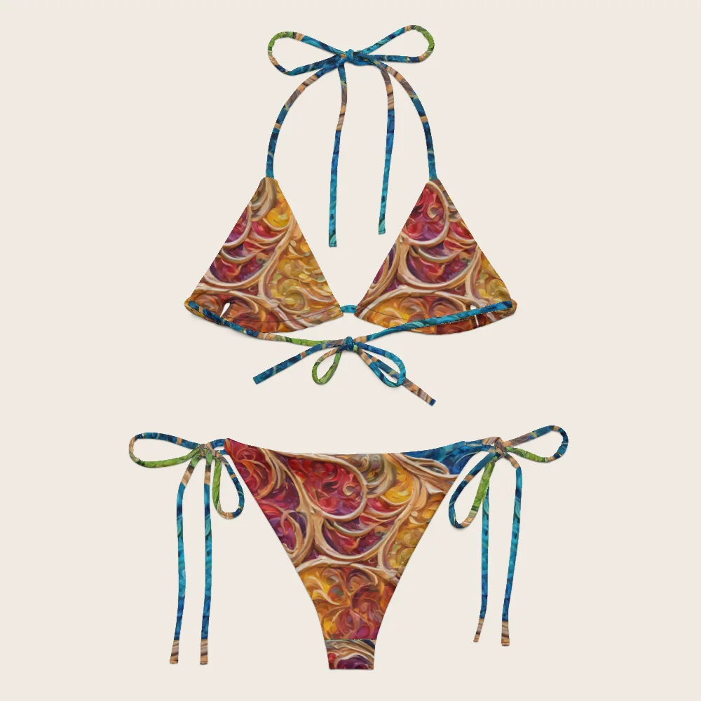 String Bikini on model