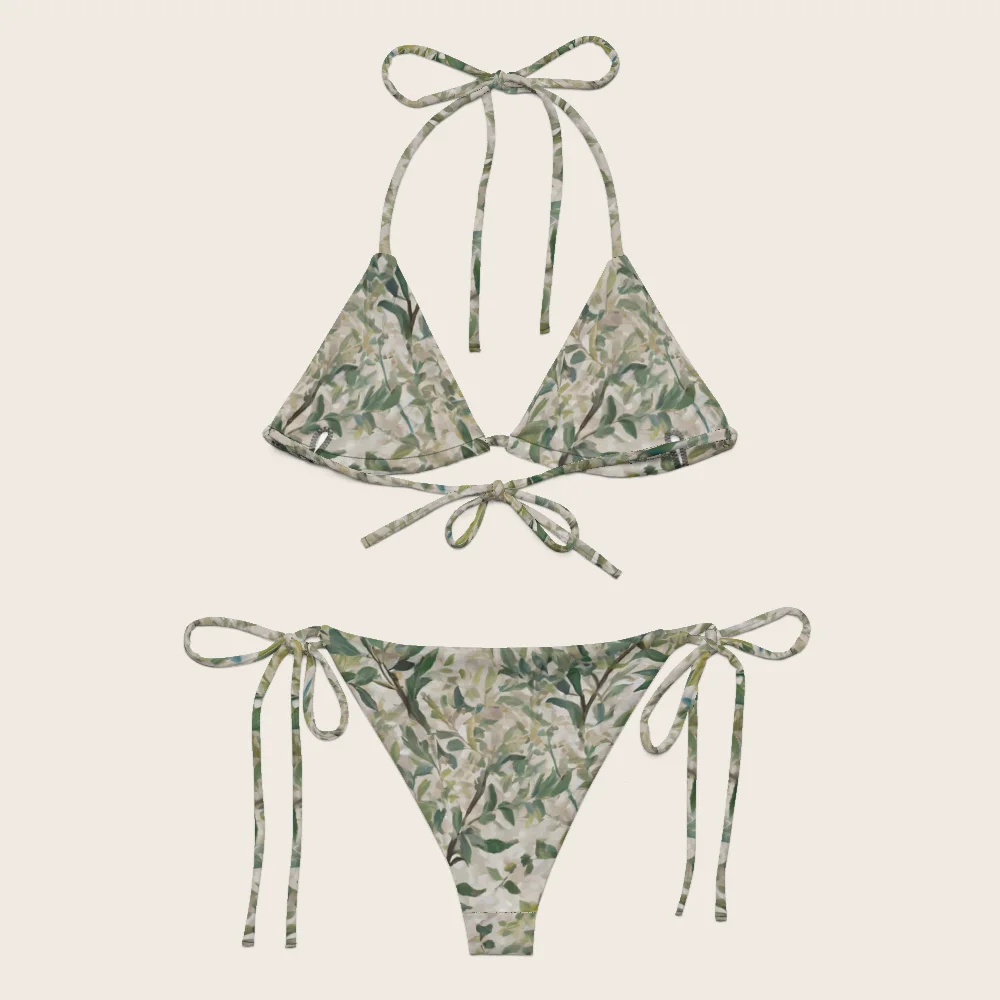 String Bikini on model