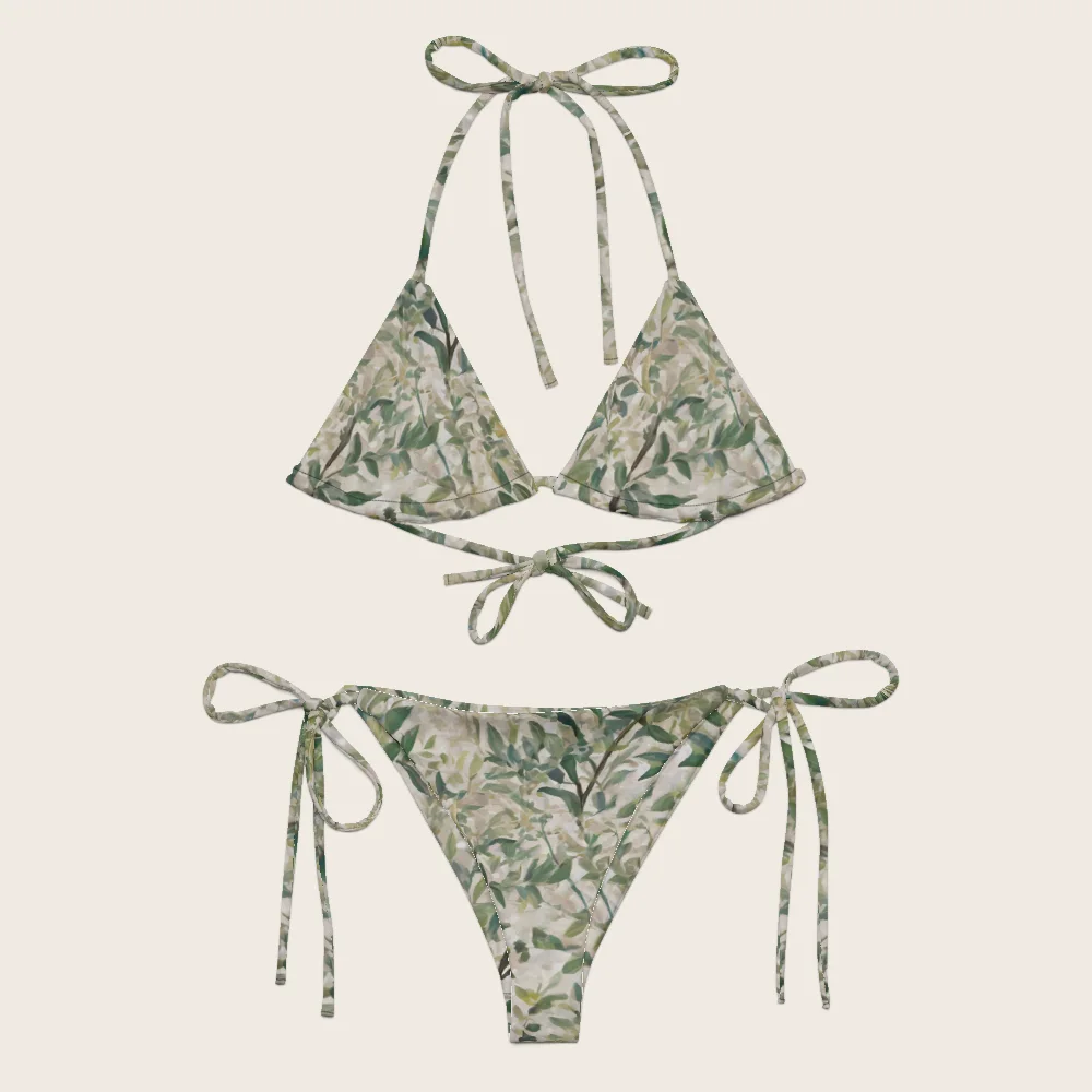 String Bikini on model