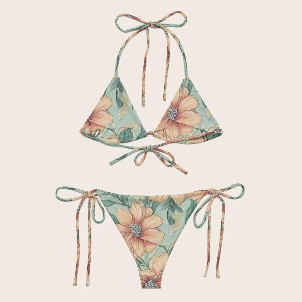 String Bikini on model