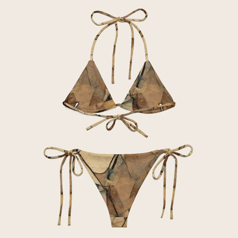 String Bikini on model