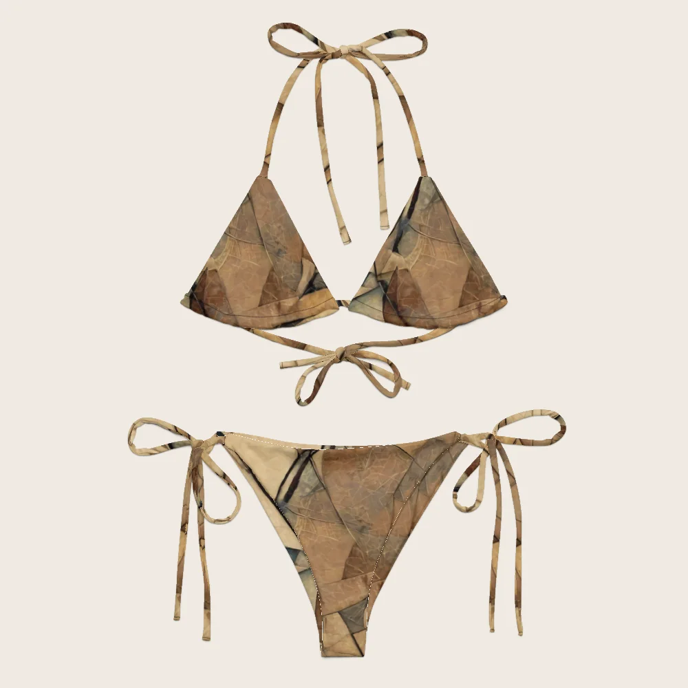 String Bikini on model