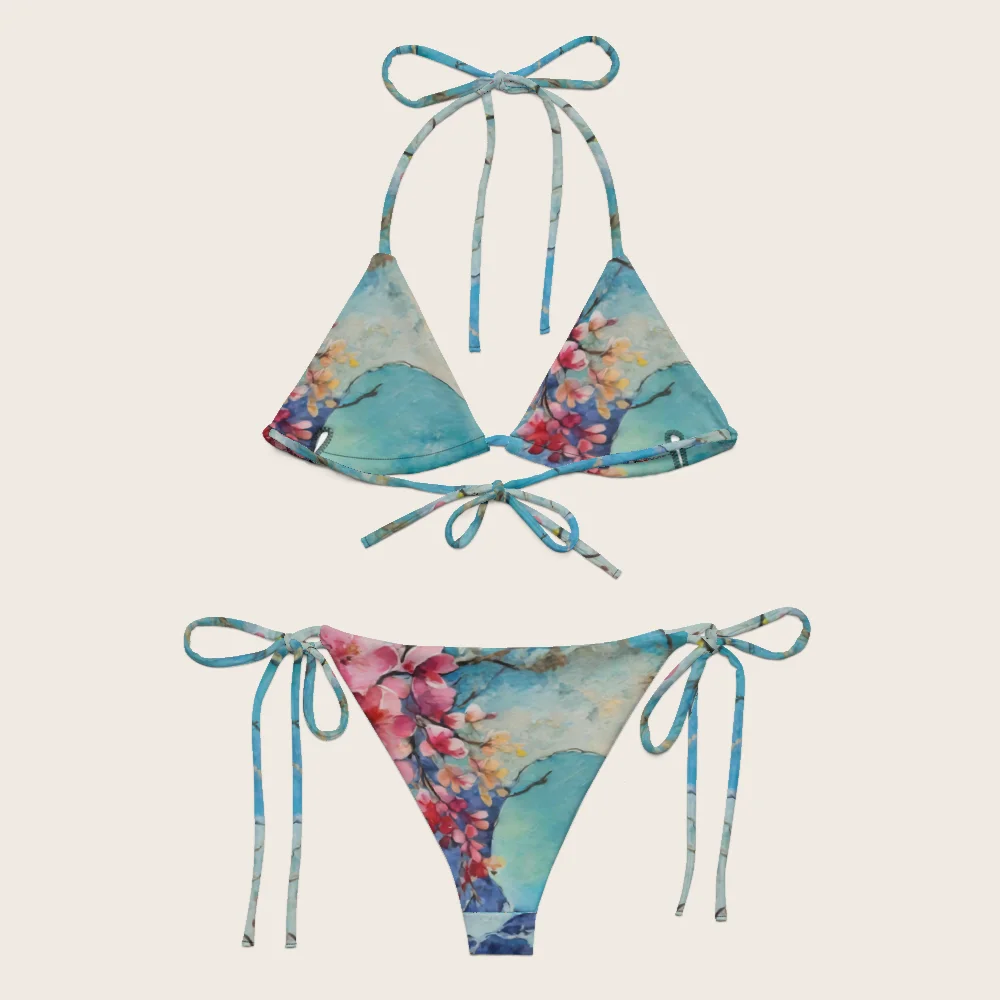 String Bikini on model