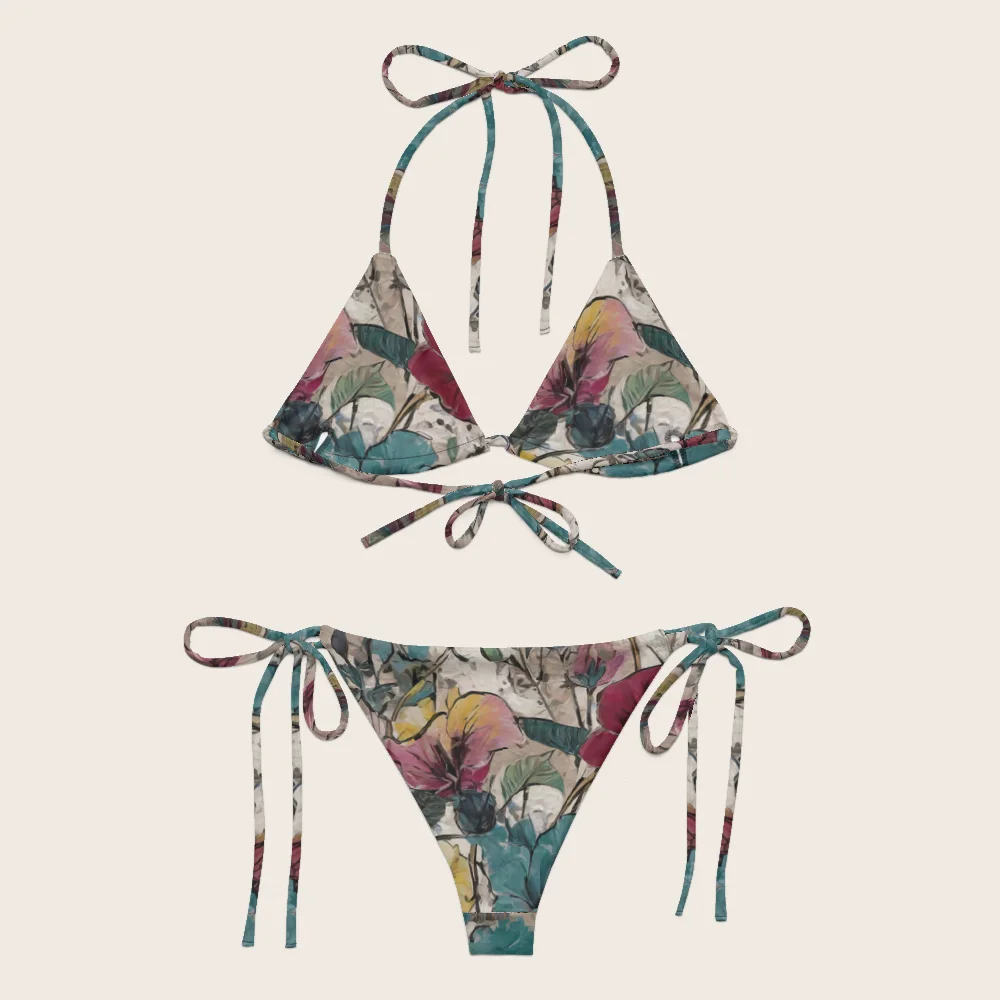 String Bikini on model