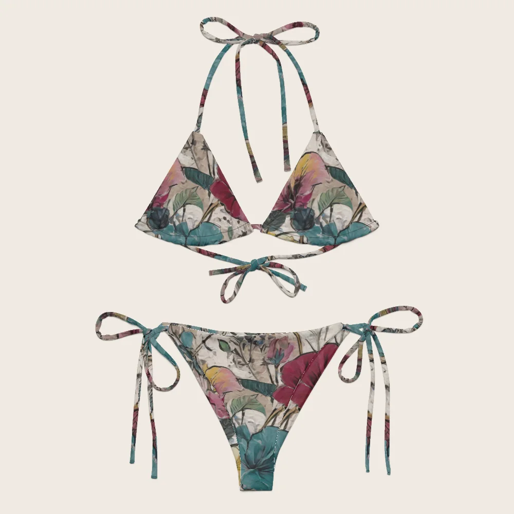 String Bikini on model