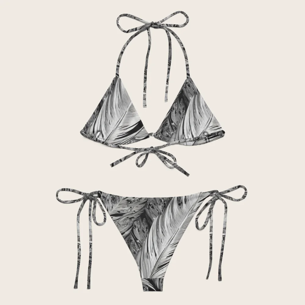 String Bikini on model