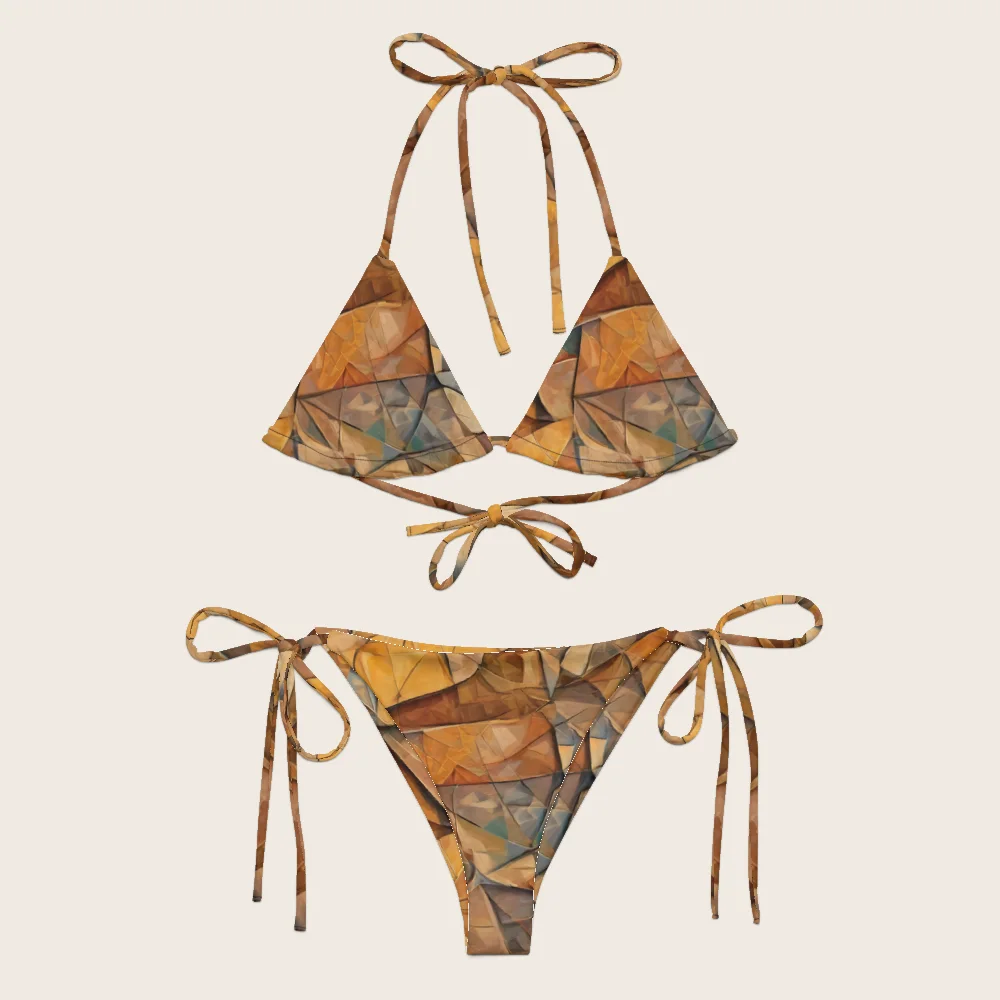 String Bikini on model