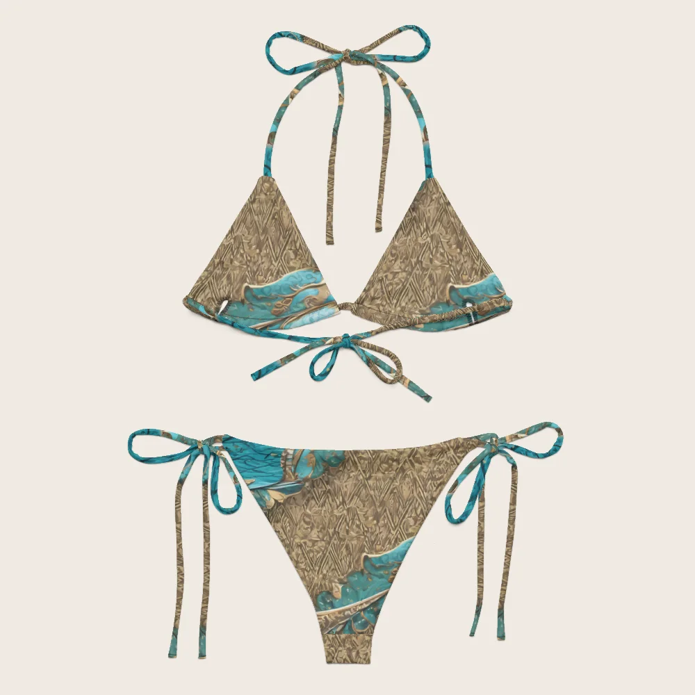 String Bikini on model