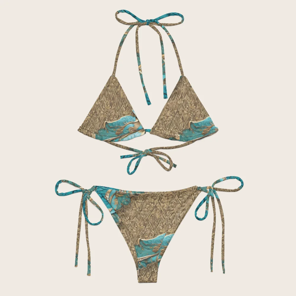 String Bikini on model