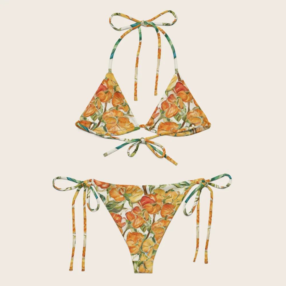String Bikini on model