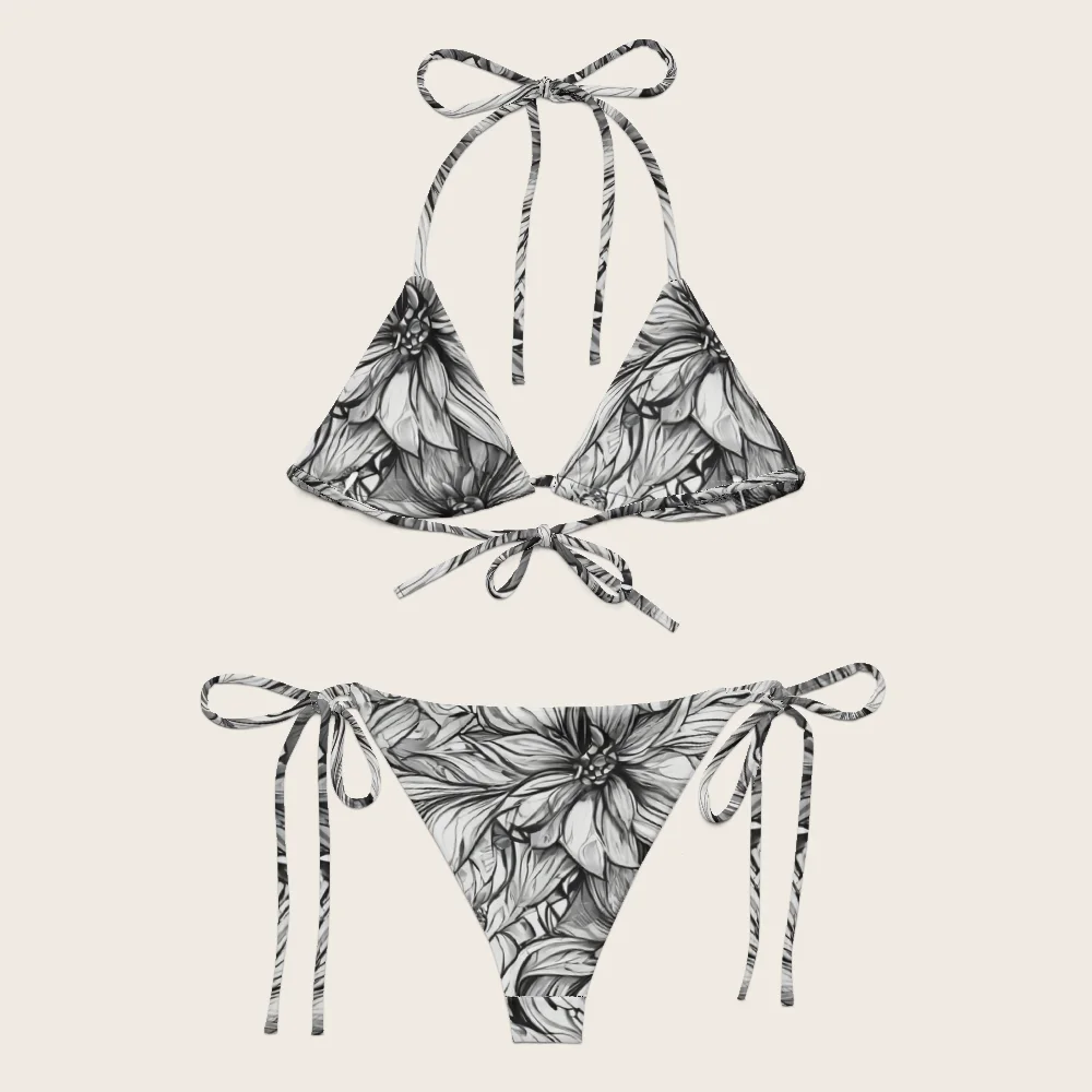 String Bikini on model