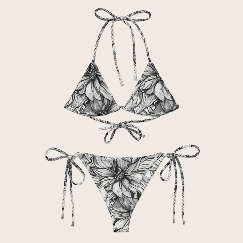 String Bikini on model
