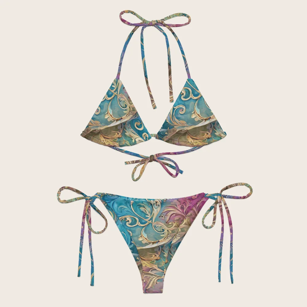 String Bikini on model