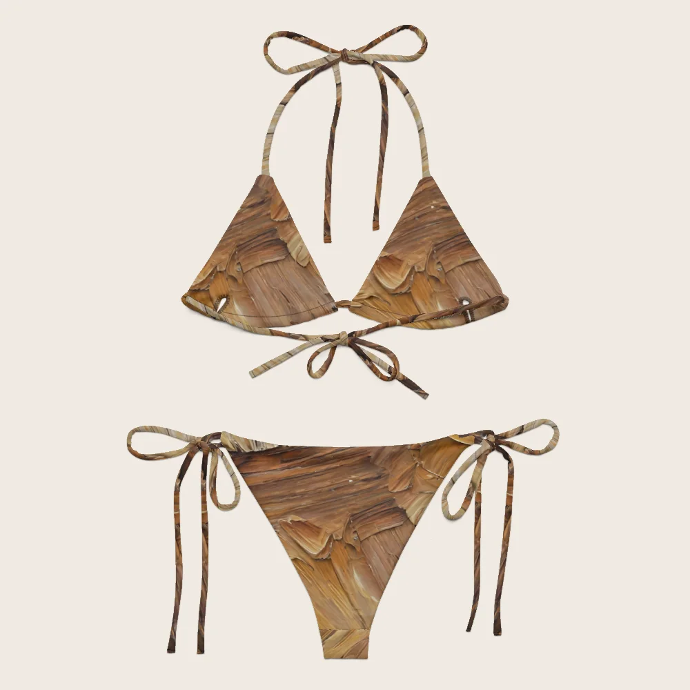 String Bikini on model