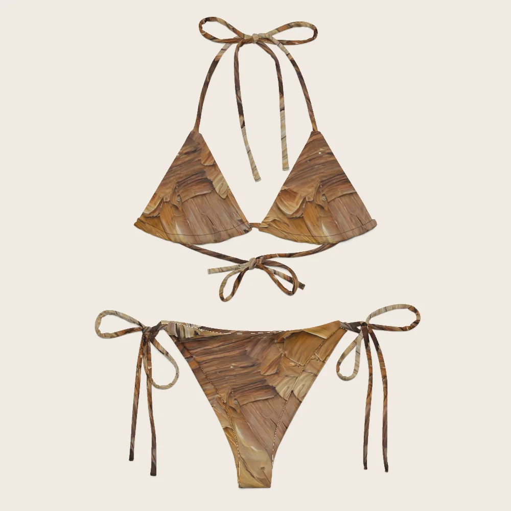 String Bikini on model