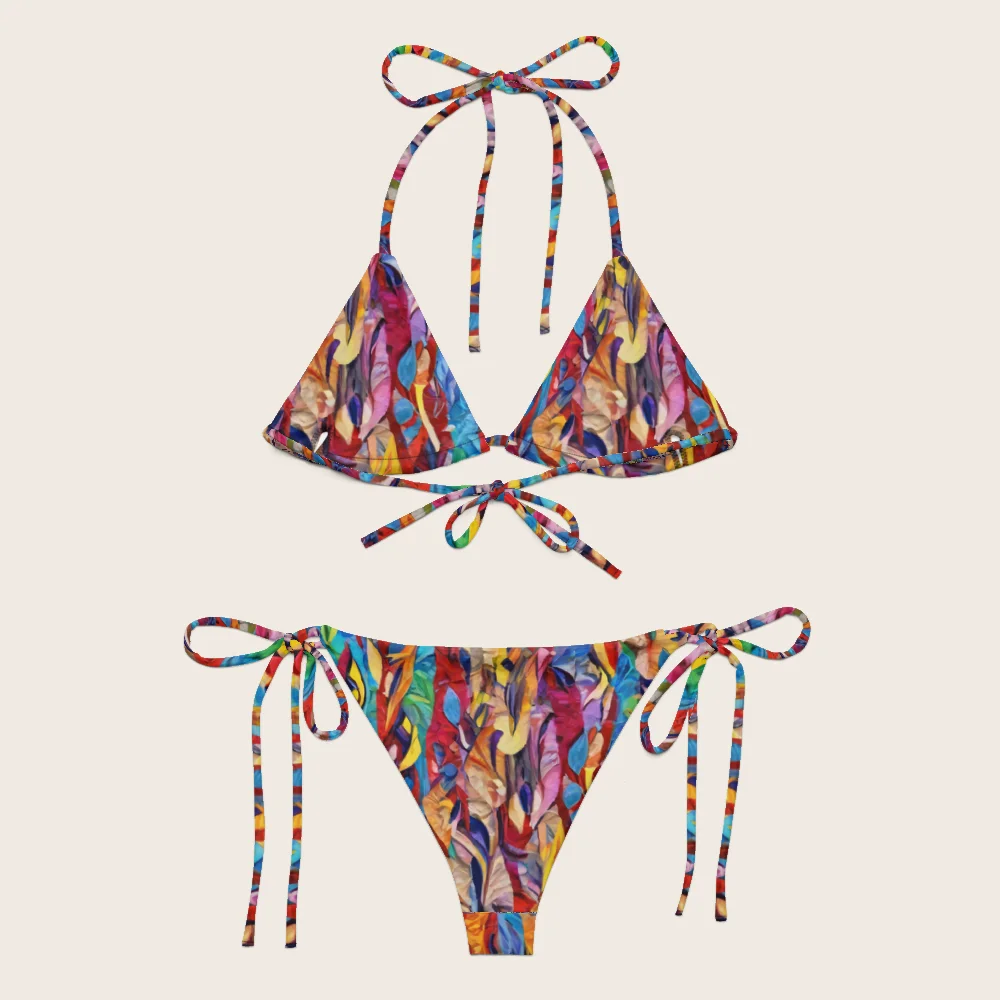String Bikini on model