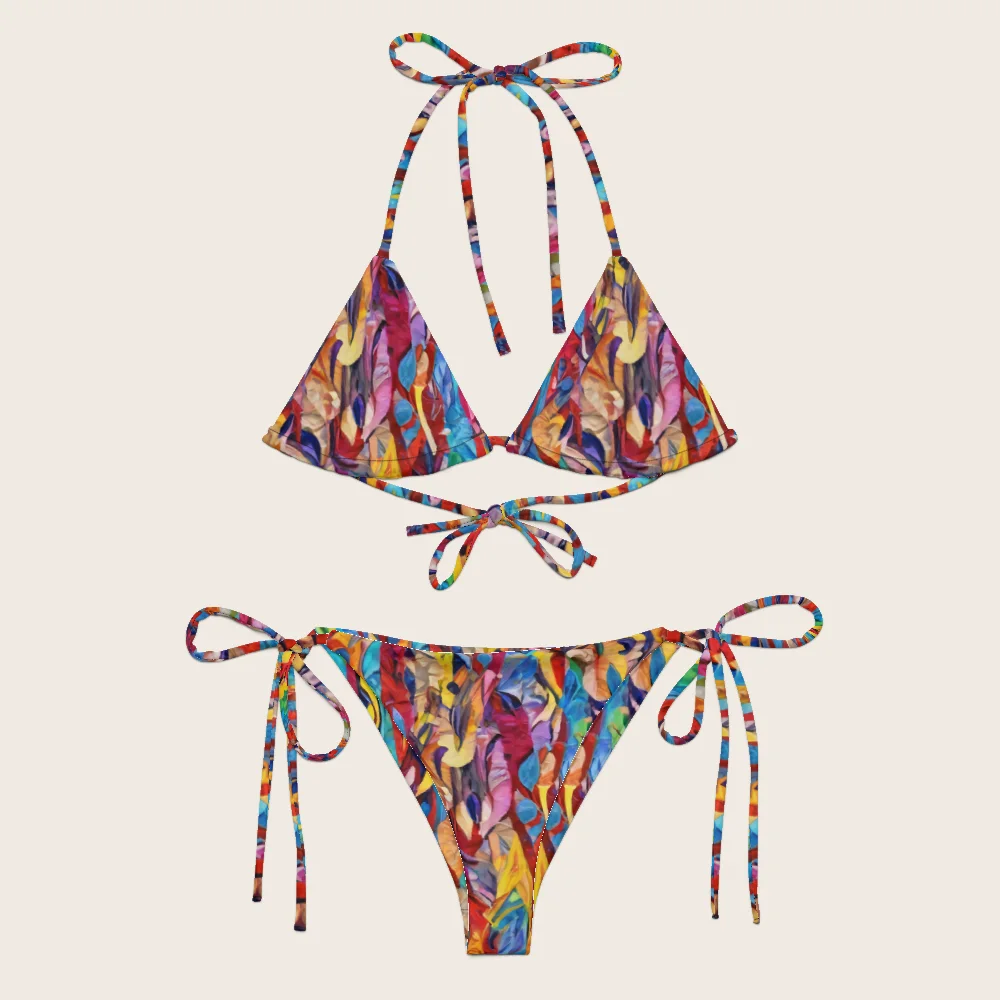 String Bikini on model