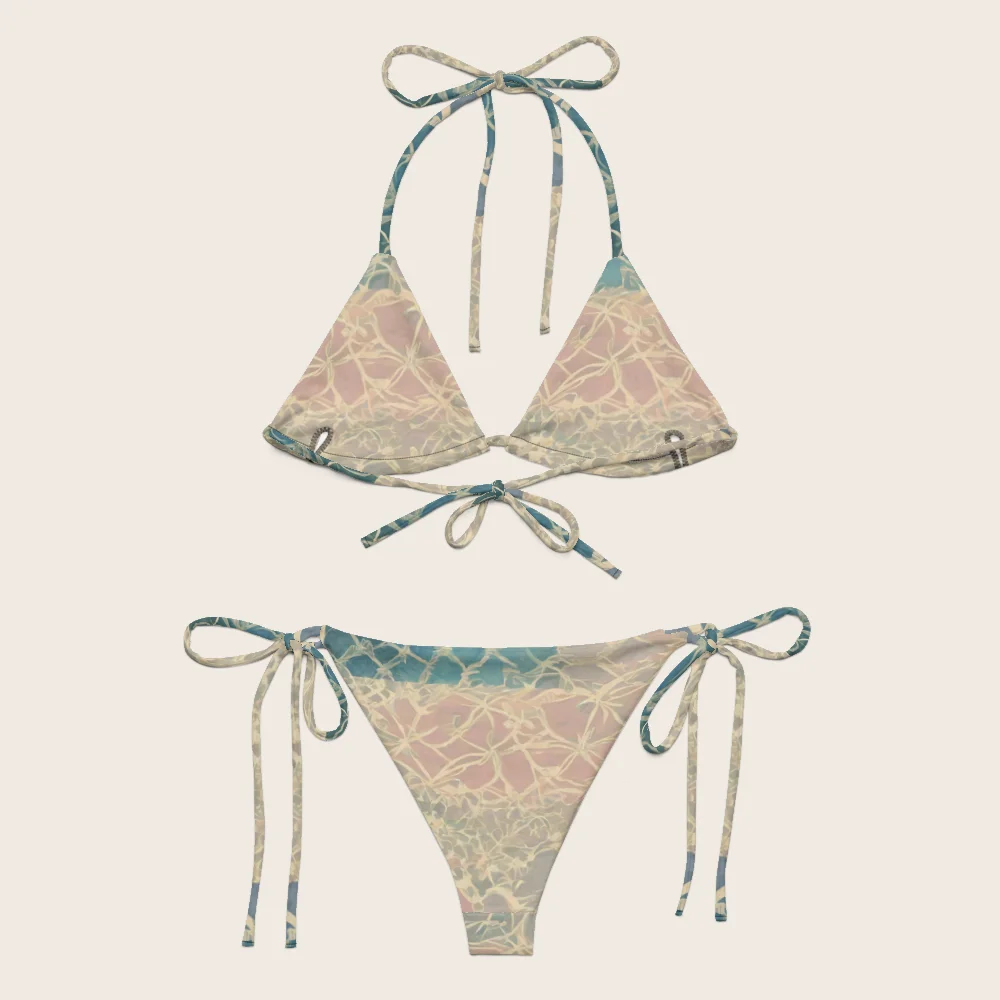 String Bikini on model