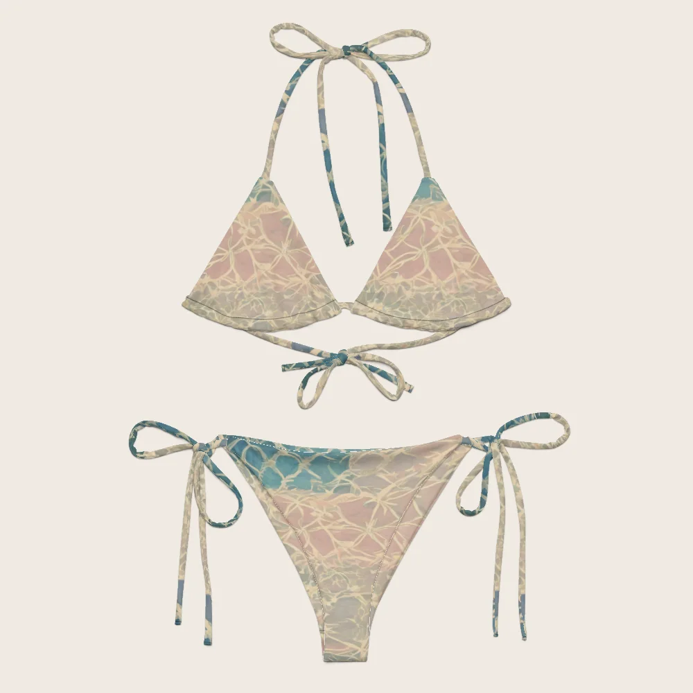 String Bikini on model