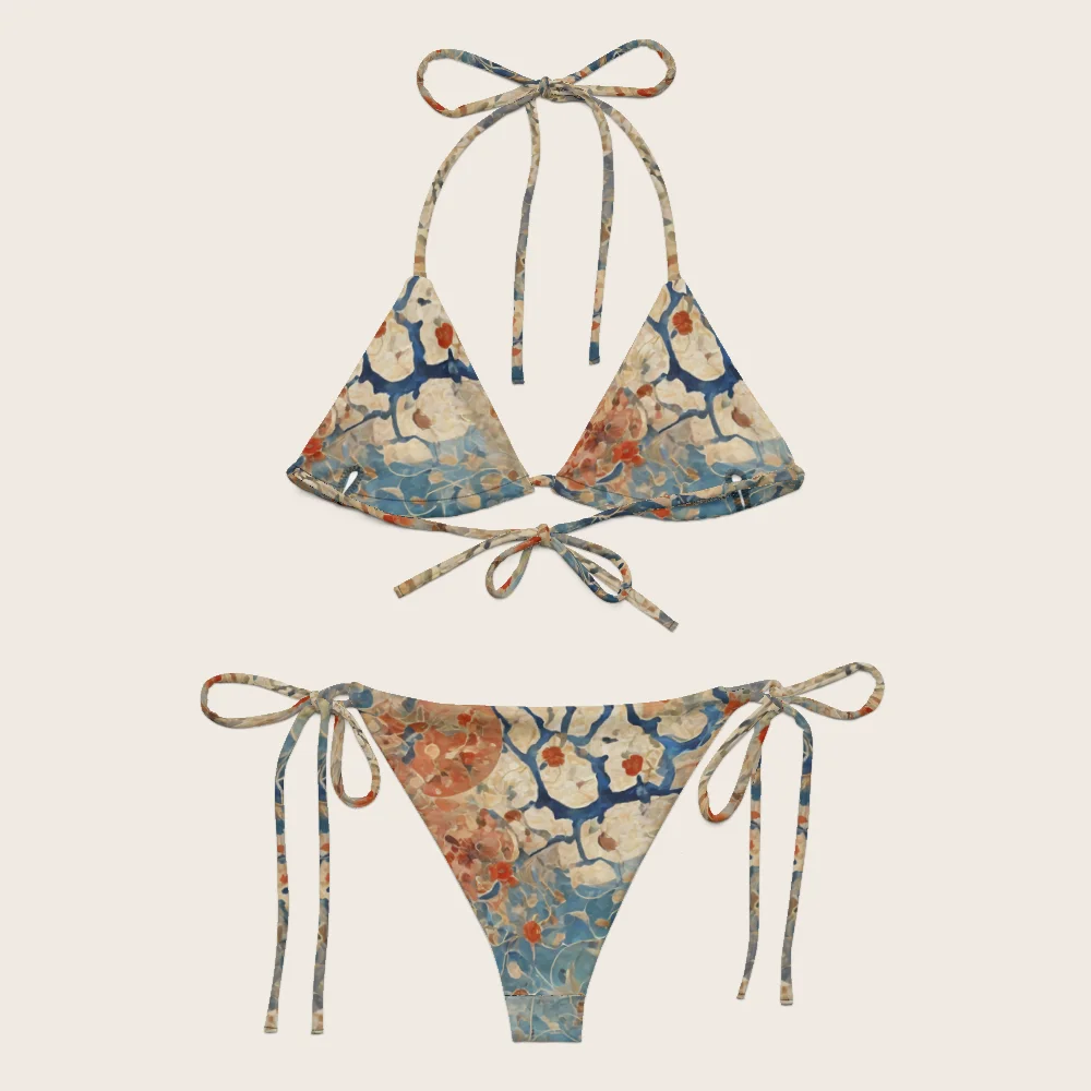 String Bikini on model