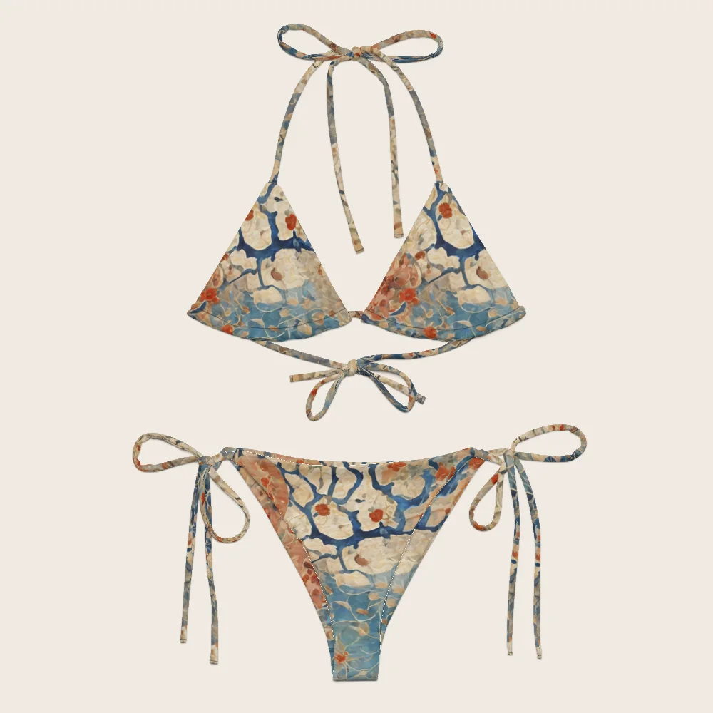 String Bikini on model