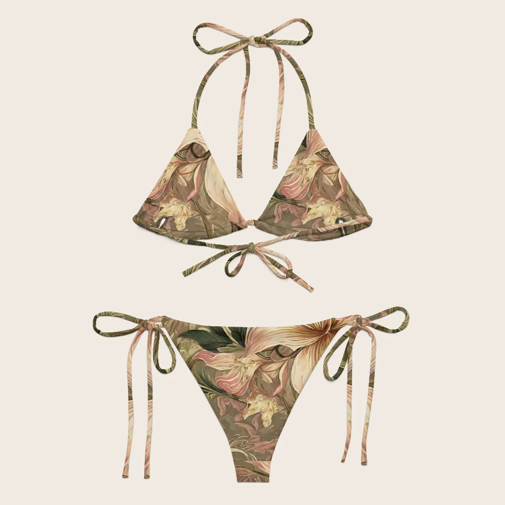 String Bikini on model