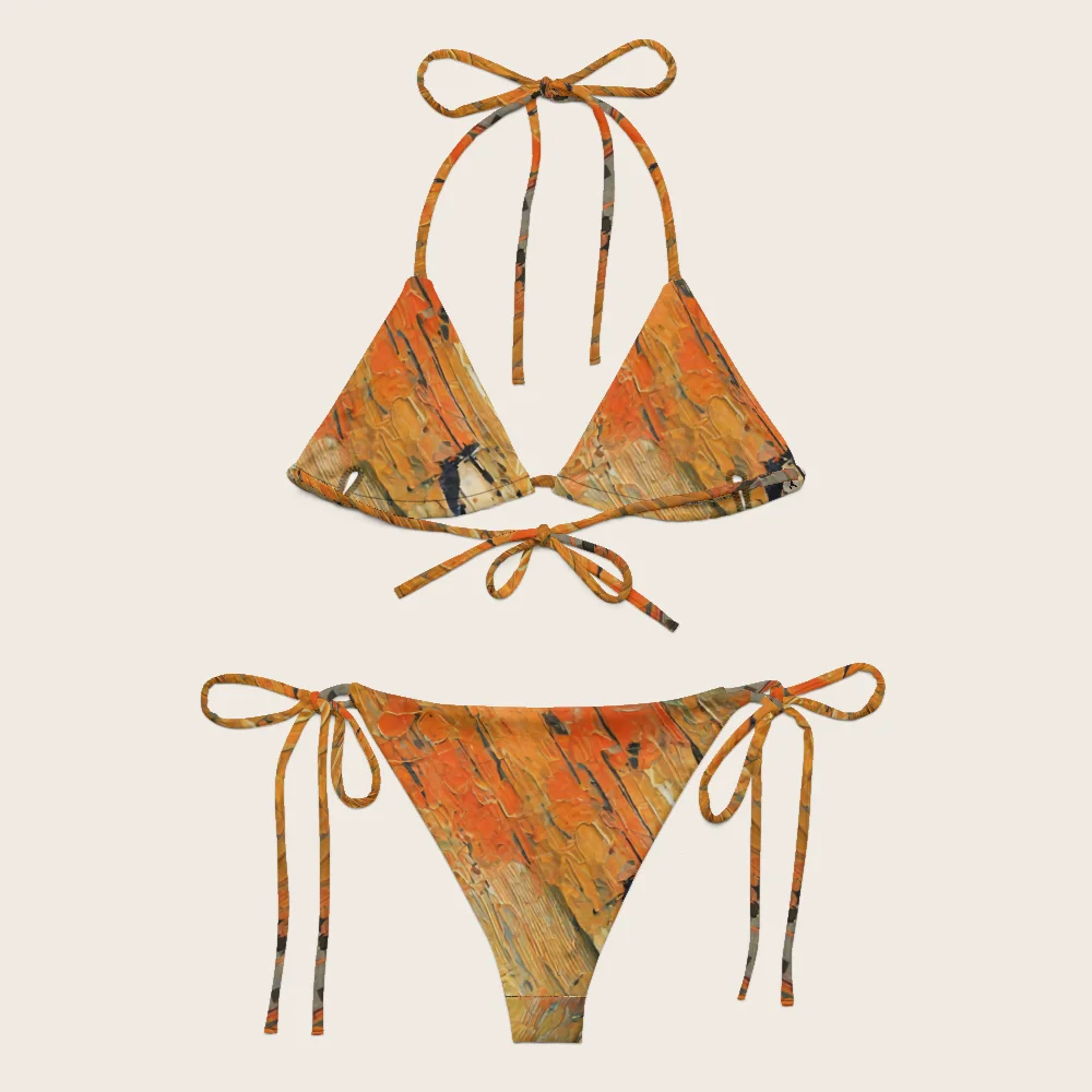 String Bikini on model
