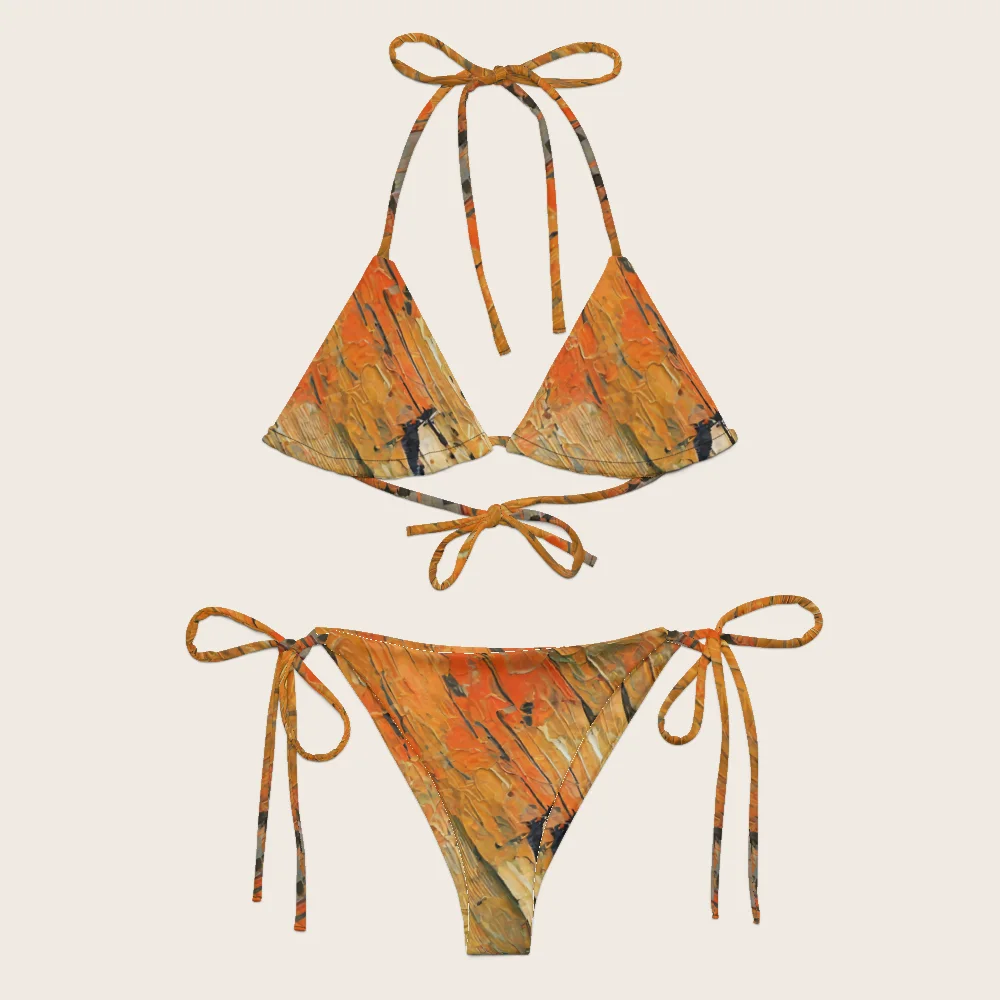 String Bikini on model