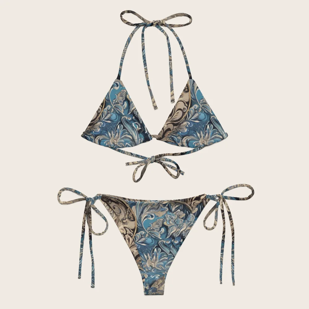 String Bikini on model
