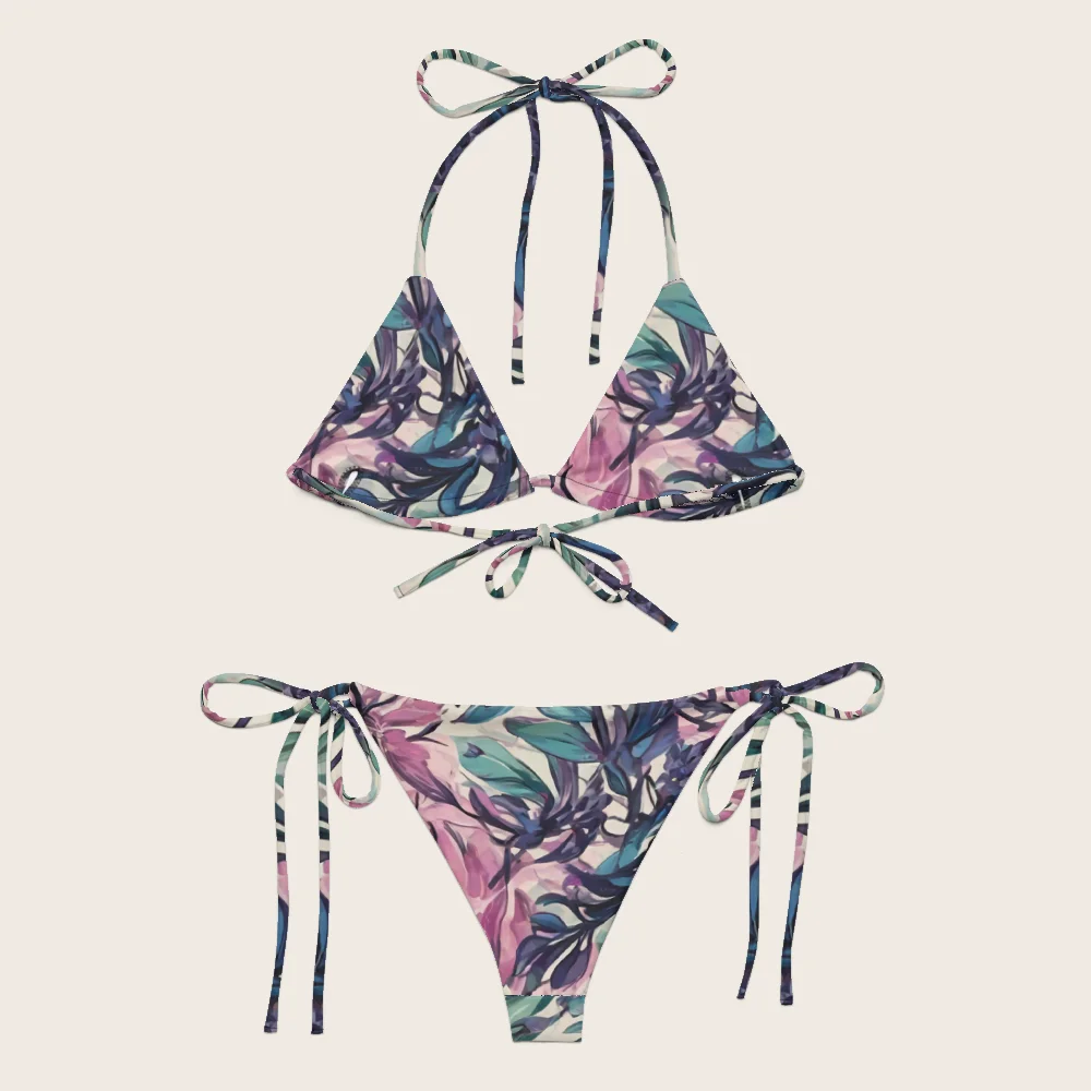 String Bikini on model