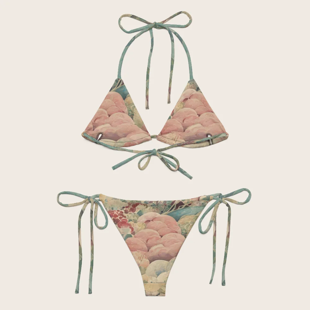 String Bikini on model