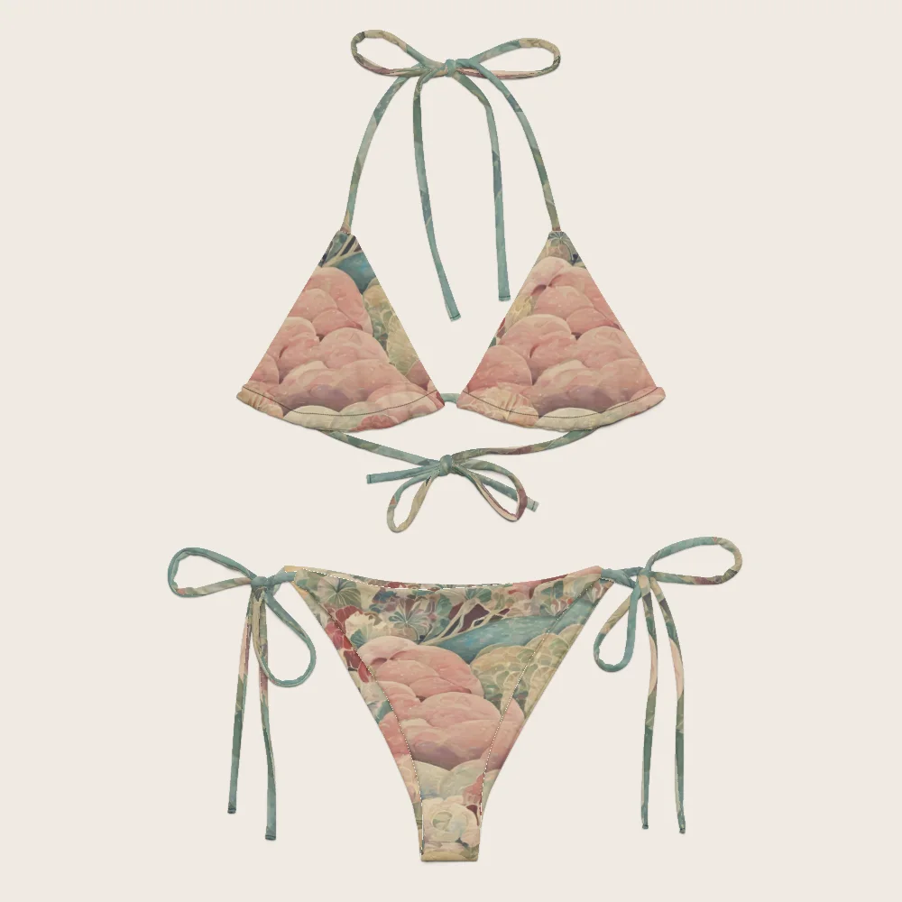 String Bikini on model