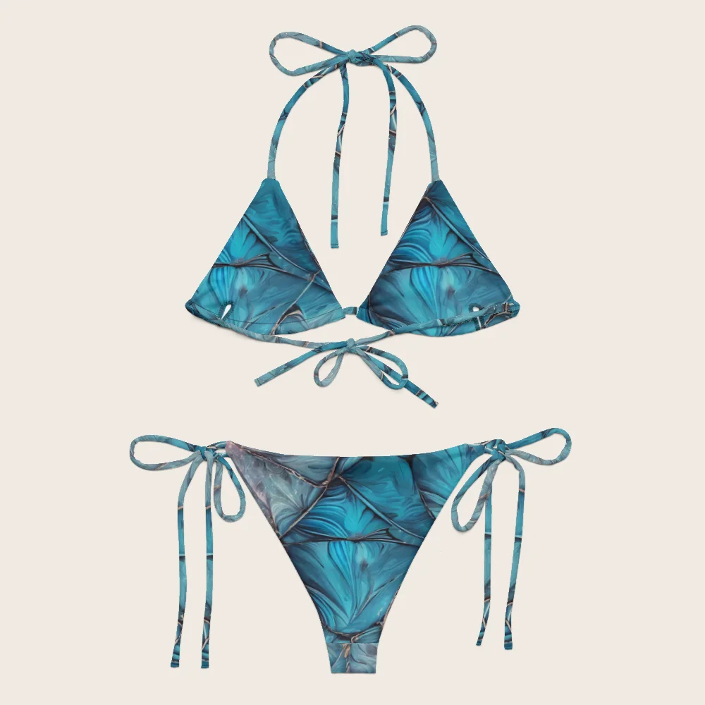 String Bikini on model