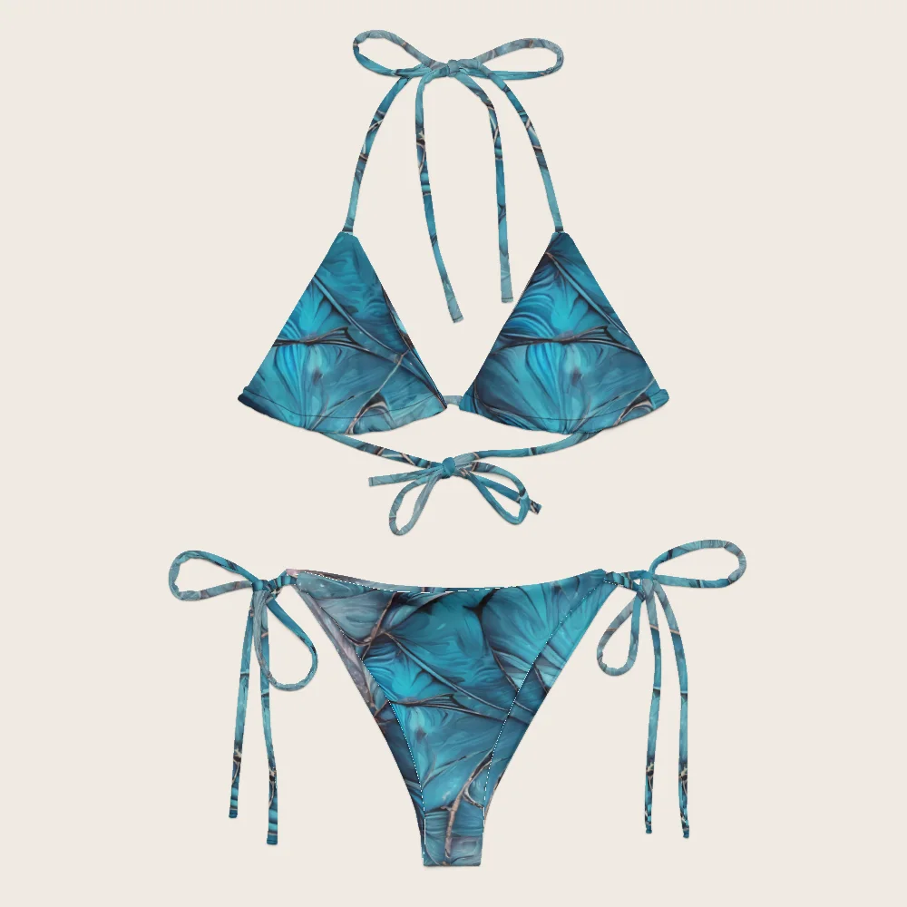 String Bikini on model