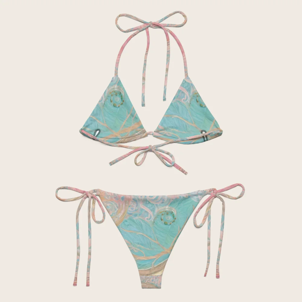 String Bikini on model