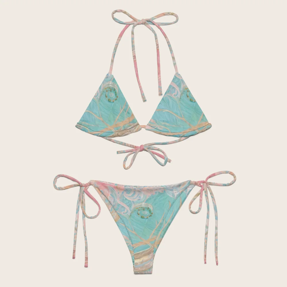 String Bikini on model