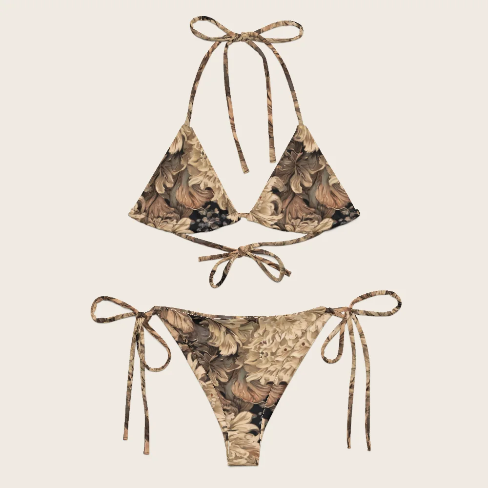 String Bikini on model