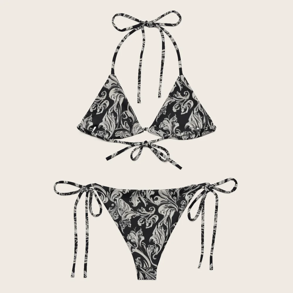 String Bikini on model