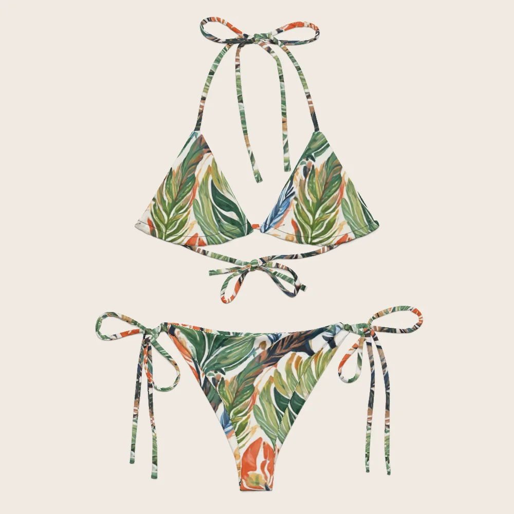 String Bikini on model