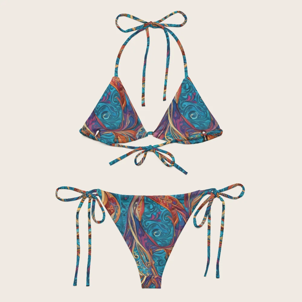 String Bikini on model