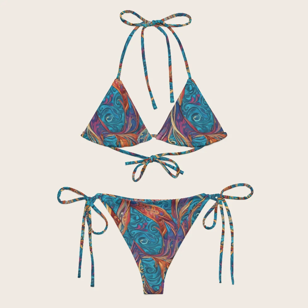 String Bikini on model