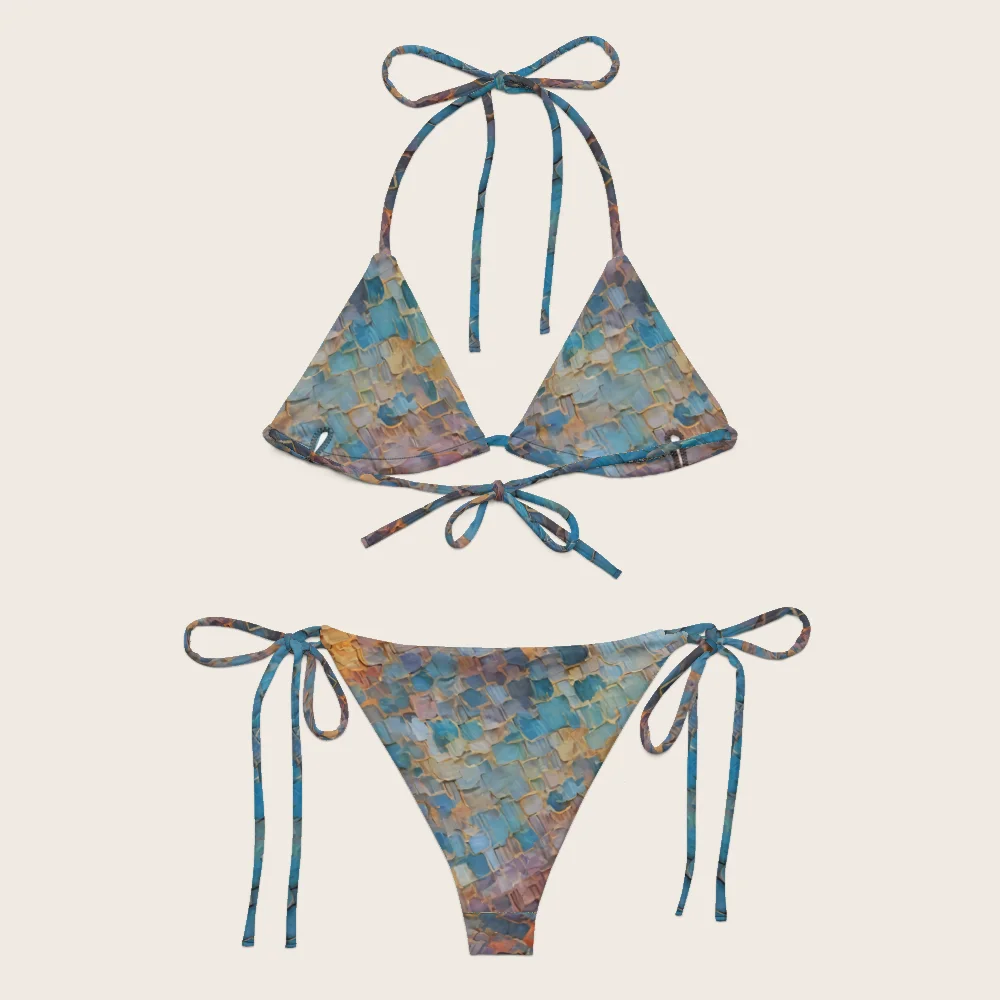 String Bikini on model