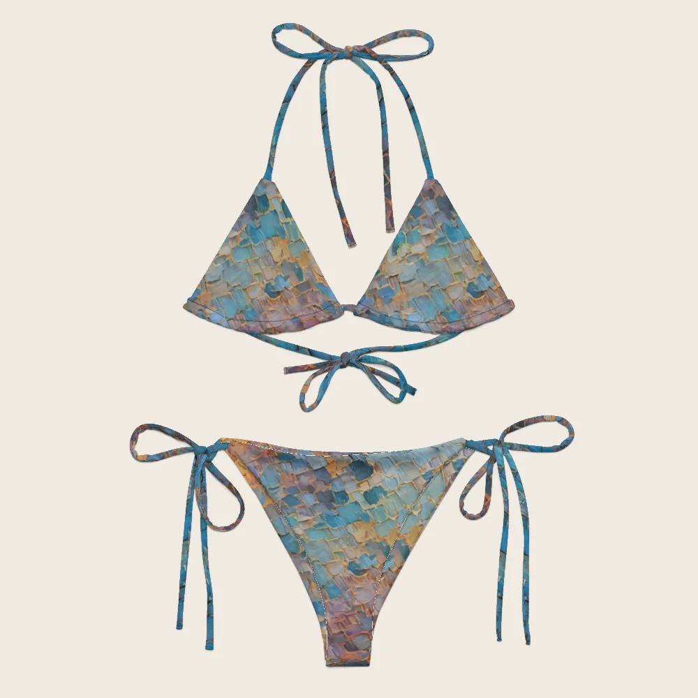 String Bikini on model