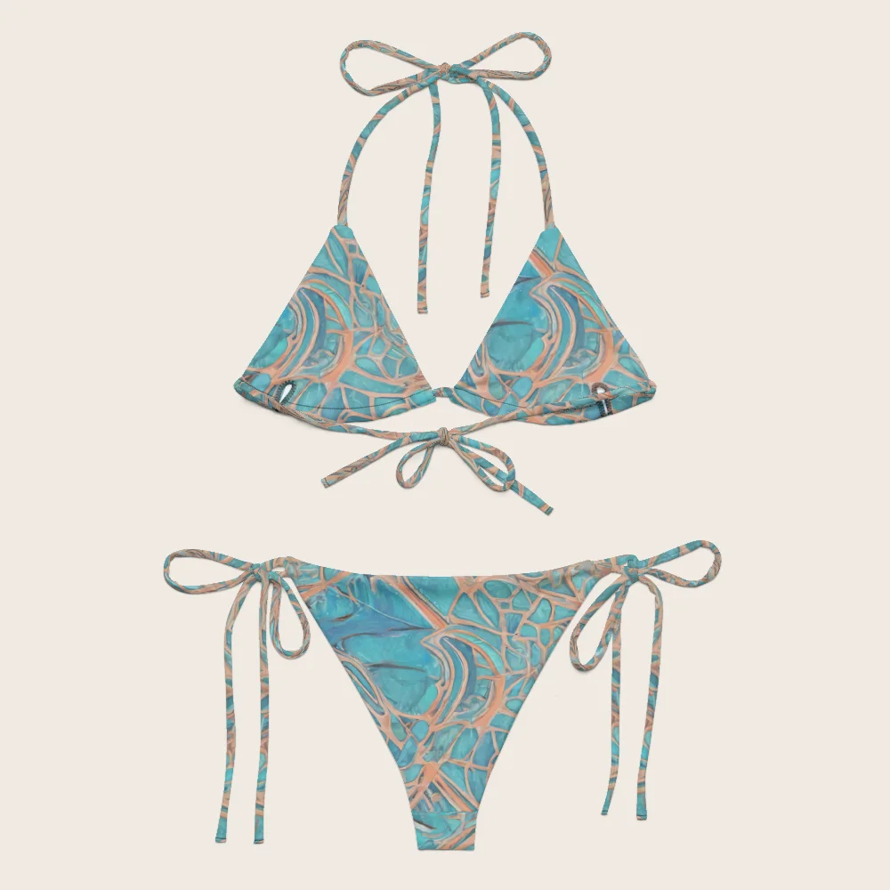 String Bikini on model