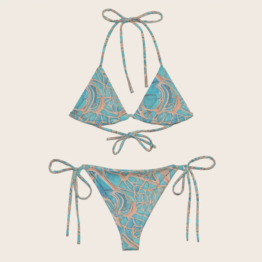 String Bikini on model