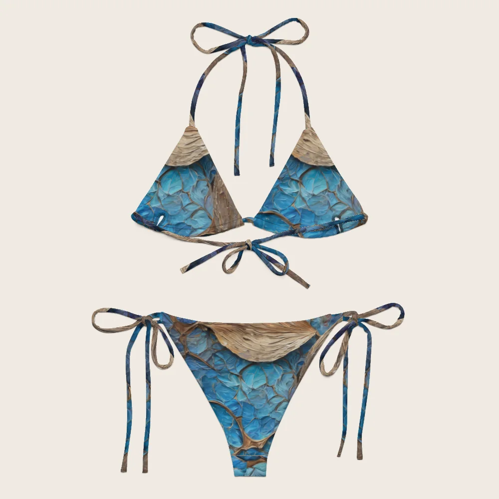 String Bikini on model