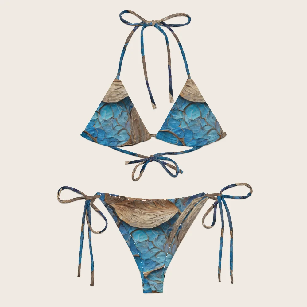 String Bikini on model