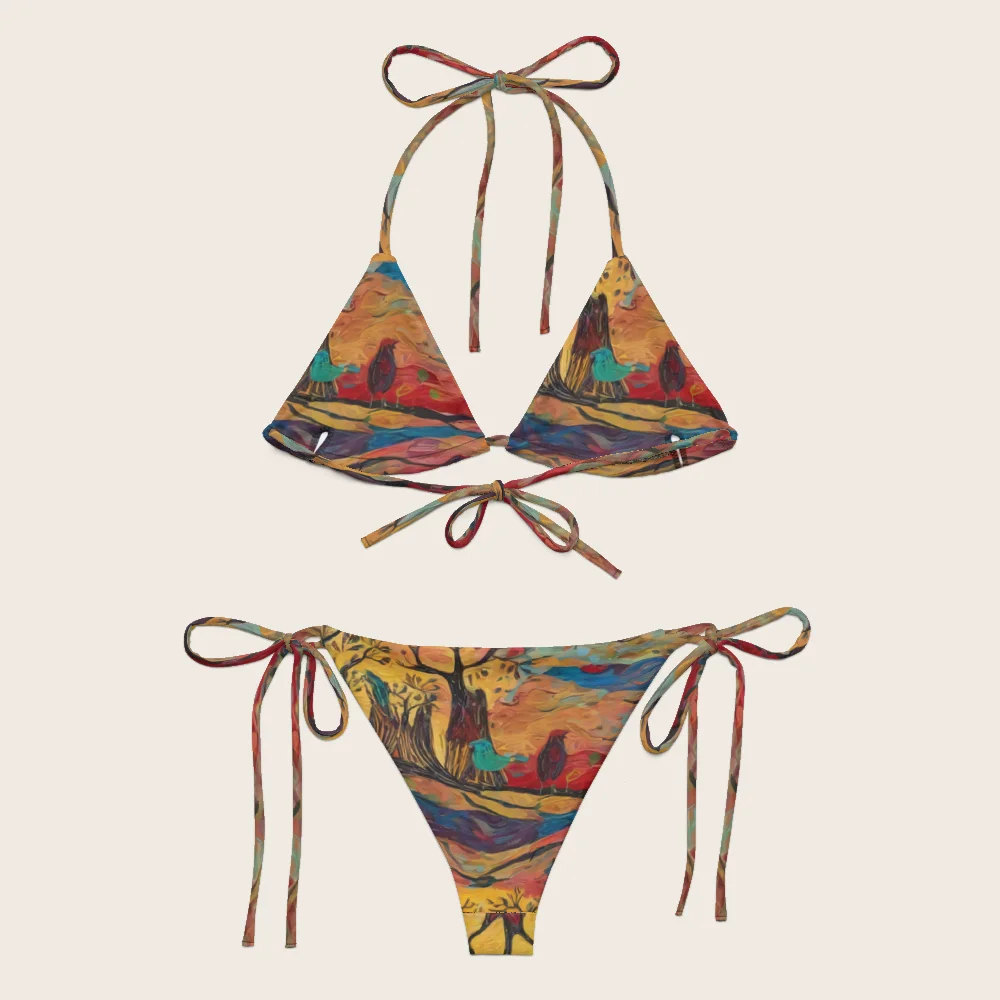 String Bikini on model