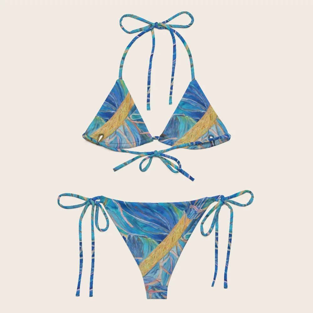 String Bikini on model
