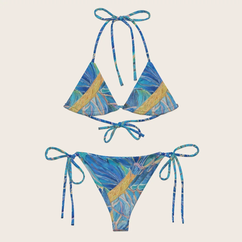 String Bikini on model